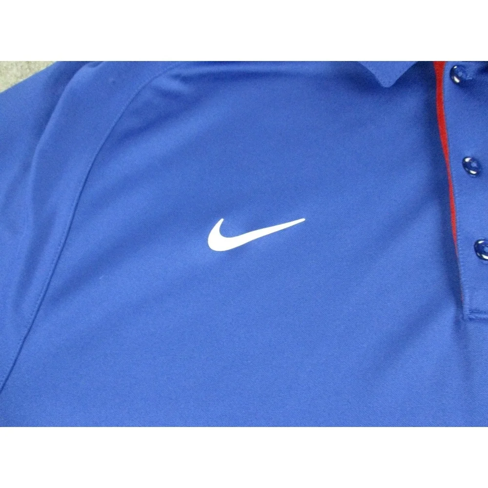 Chicago Cubs Polo Shirt Mens Extra Large Blue Red MLB Baseball Nike Swoosh